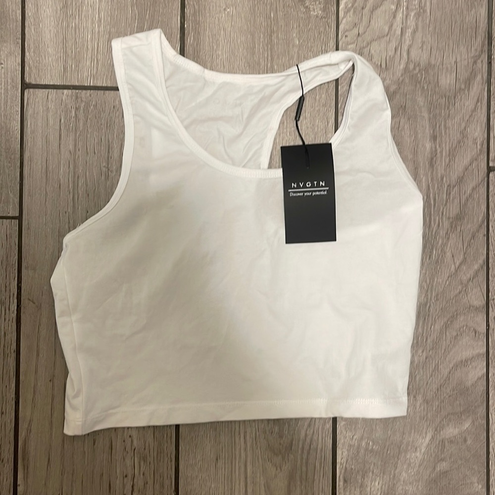 NVGTN cropped white tank